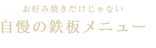 けじゃない自慢の鉄板メニュー